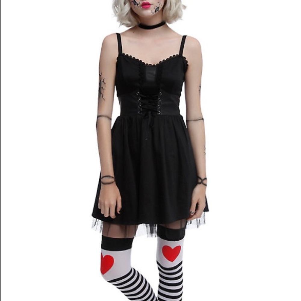 NWT Hot Topic Black Corset Tulle Dress
